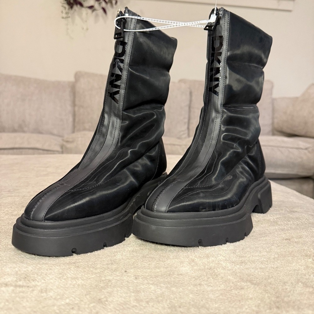 Dkny Fiza Zip up Winter Boots K4477653 Women's US 8.5‎ Black